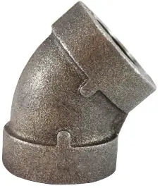 Midland Metal 68190 45 deg Elbow, 3 in Female Threaded x 3 in Female Threaded, Iron, Galvanized, XH Schedule Best Choice