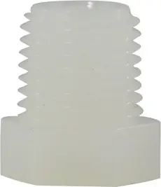 Final Sale Midland Metal 28605W Hex Head Plug, 3/4 in MPT, Nylon, White, 125