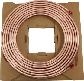 Last Chance Midland Metal 972180 Refrigeration Tubing, Copper, 0.065 in ID, 1/8 in OD, 50 ft L, 0.03 in Thick Wall