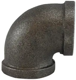 Midland Metal 65113 90 deg Elbow, 5 in FPT x 5 in FPT, Iron, Black, 150 lb Hassle-Free Returns