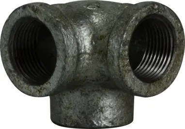 Midland Metal 64585 Side Outlet Elbow, 1 in FPT x 1 in FPT, Iron, Galvanized, 150 lb Fresh Stock