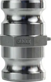 Buchanan Rubber SA-300-A Cam and Groove Spool Adapter, 3 in Male Adapter x 3 in Male Adapter, Aluminum Clearance