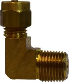 While Supplies Last Midland Metal 25221 90 deg Elbow, 3/16 in Tube OD x 1/8 in MIP, Brass