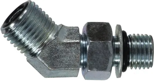 High Quality Midland Metal FS68022020 45 deg Elbow, 1-11/16 in Male ORFS x 1-5/8 in Male ORB, Steel