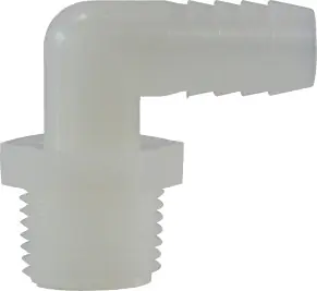Direct From Factory Midland Metal 33309W 90 deg Elbow, 1/4 in Hose Barbed x 3/8 in MIP, Nylon