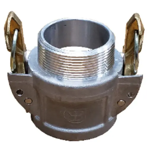 Buchanan Rubber CGBSL-400-A1 Cam and Groove Self-Locking Crimplok Coupler, 4 in Type B x 4 in MNPT, Aluminum Final Sale