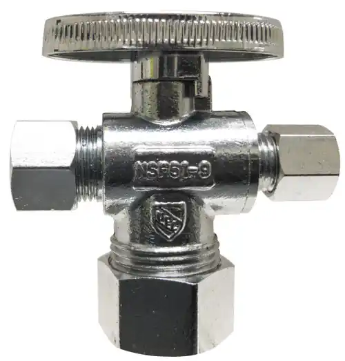 Weekend Sale Midland Metal 746446 90 deg Angle Supply Stop, 1/2 x 3/8 in Nominal, FIP x Compression, Brass Body
