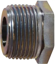 Save Now Midland Metal 66513 Reducer Hex Bushing, 1 in MPT x 3/4 in FPT, Steel, Zinc-Plated