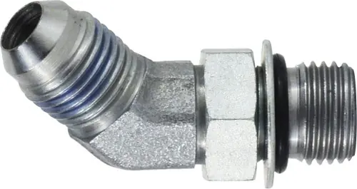 Free Returns Midland Metal 6802NWO16 45 deg Elbow, 1 in MJIC x 1 in Male ORB, Steel
