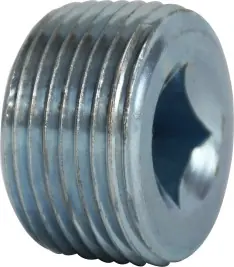 Clearance Midland Metal 66633 Square Socket Countersunk Plug, 1/2 in MNPT, Steel, Zinc-Plated, 150 lb