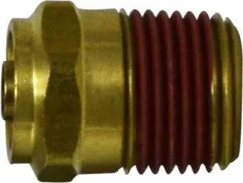 Clearance Midland Metal 680806 Straight Connector, 1/2 in Tube OD x 3/8 in Male NPTF, Brass