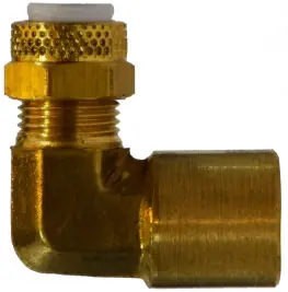 Midland Metal Poly-Flo 20304 90 deg Elbow, 3/8 in Tube OD x 1/4 in FNPTF, Brass Genuine