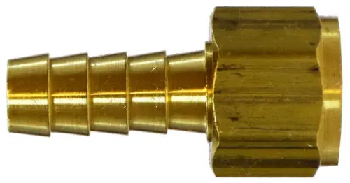Midland Metal 32121 Swivel Adapter, 1/4 in Hose Barbed x 1/4 in FNPSM Gasket Swivel, Brass While Supplies Last