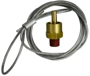 Midland Metal 39595 Air Tank Drain Pull Valve with 5 ft Coated Pull Cable, 1/4 in Nominal Pipe, MPT Connection Grab Now