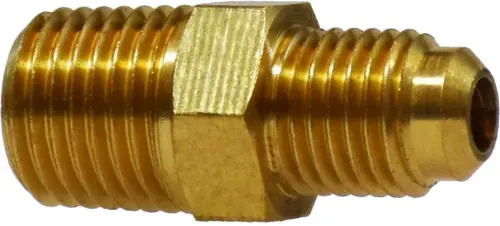 Deal Midland Metal 10256WC Ball Check Connector, 1/4 in Male SAE 45 deg Flared x 1/4 in MNPTF, Brass