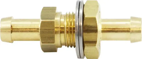 Midland Metal 46540 Bulkhead Connector, 5/16 in Hose Barbed x 5/16 in Hose Barbed, Brass Top Rated