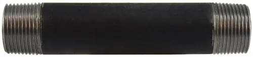 Midland Metal 59101SMLS Seamless Pipe Nipple, 1 in MPT x 1 in MPT, 2 in L, Steel, Black, SCH 80 Schedule, 300 lb Premium