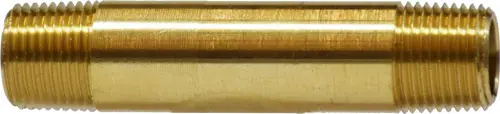Midland Metal 28147 Long Nipple, 1/4 in MNPT x 1/4 in MNPT, 3 in, Brass Certified