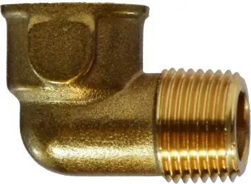 Midland Metal 28167 90 deg Street Elbow, 3/8 in MNPT x 3/8 in FNPT, Brass Free Returns