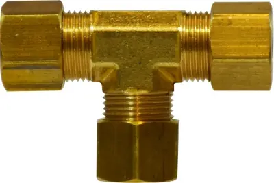 Crafted Midland Metal 18108 Tee, 3/4 in Compression x 3/4 in Compression x 3/4 in Compression, Brass