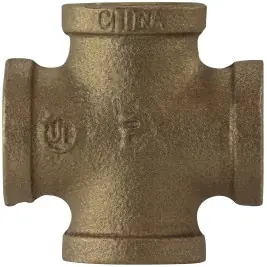 Clearance Midland Metal 44398 Pipe Cross, 2 in FPT x 2 in FPT x 2 in FPT x 2 in FPT, Bronze