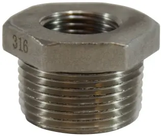 Midland Metal 63513 Hex Bushing, 1 in MPT x 3/4 in FPT, Stainless Steel, 150 lb Genuine