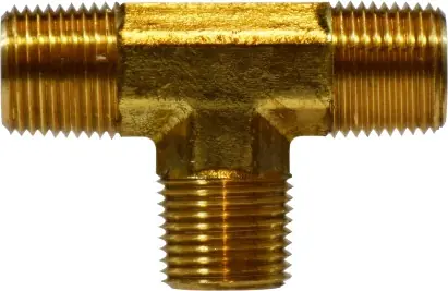 Midland Metal 28292 Pipe Tee, 3/8 in MNPT x 3/8 in MNPT x 3/8 in MNPT, Brass Price Cut