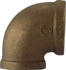Midland Metal 44124 90 deg Reducing Elbow, 1/2 in FPT x 3/8 in FPT, Bronze Place Order