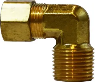Clearance Midland Metal 18221 90 deg Elbow, 3/16 in Tube OD x 1/8 in Male NPTF, Brass