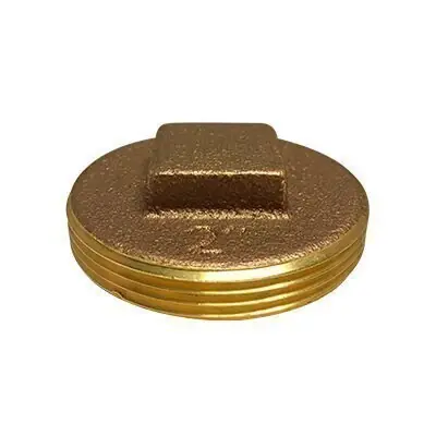 Midland Metal 970301 Raised Head Cleanout Plug, 2 in MPT, Brass Must Have