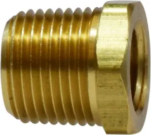 Midland Metal 28102L Light Pattern Reducer Hex Bushing, 1/4 in MNPT x 1/8 in FNPT, 0.62 in, Brass Sale