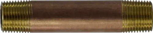 Best Choice Midland Metal 40044 Seamless Pipe Nipple, 3/8 in MPT x 3/8 in MPT, 3 in, Brass