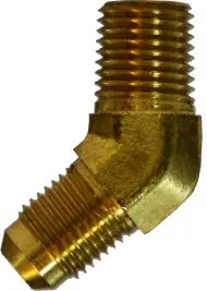 Today Only Midland Metal 28731F 45 deg Elbow, 9/16 in Male JIC x 1/4 in MIP, Brass