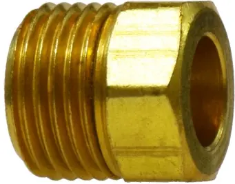 Midland Metal 12016 Hex Nut, 3/8 in Male Inverted Flared, Brass Clearance