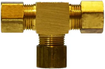 Midland Metal 18103B Barstock Tee, 1/4 in Compression x 1/4 in Compression x 1/4 in Compression, Brass Get Yours