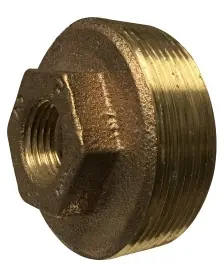 Midland Metal 44520 Reducer Hex Bushing, 1-1/2 in MPT x 3/8 in FPT, Bronze Fresh Stock