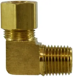 Midland Metal 18224B 90 deg Barstock Elbow, 1/4 in Tube OD x 1/8 in Male NPTF, Brass Time-Limited