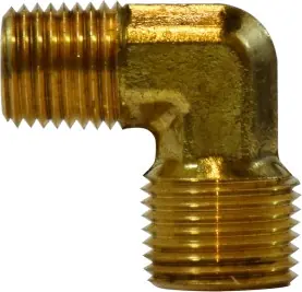 Midland Metal 28276 90 deg Reducing Elbow, 1/2 in MIP x 3/8 in MIP, Brass Get Yours