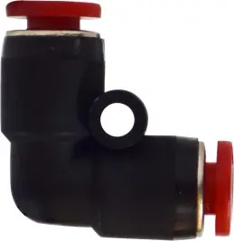 Crafted Midland Metal 20660 90 deg Union Elbow, 6 mm Push-In Tube x 6 mm Push-In Tube, Composite