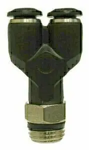 Midland Metal 20819 Swivel Wye Connector, 8 mm Push-In Tube x 1/8 in MPT x 8 mm Push-In Tube, Composite Today Only