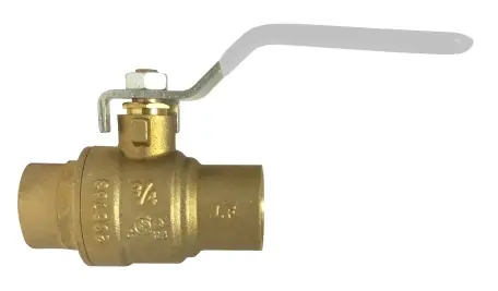 Final Sale Midland Metal 943615LF Ball Valve, 1-1/4 in Nominal, Sweat x Sweat, 600 psi WOG Pressure