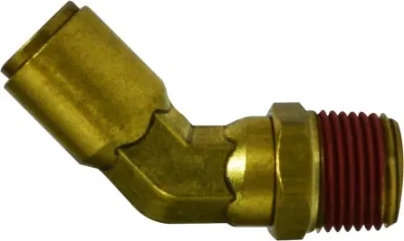 Latest Midland Metal 540404S 45 deg Swivel Elbow, 1/4 in Tube OD x 1/4 in MPT, Brass