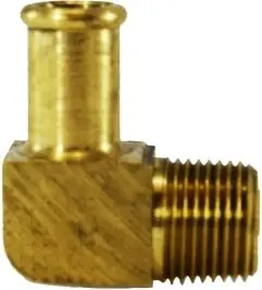 Hot Picks Midland Metal 32195 90 deg Elbow, 5/8 in Bubble Barbed x 1/4 in MIP, Brass