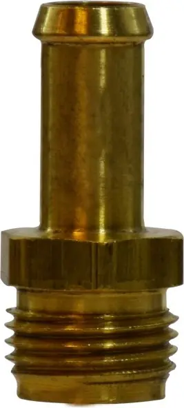 Bargain Midland Metal 38828 Connector, 5/16 in Hose Barbed x 1/4 in Inverted Flared, Brass