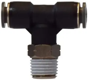 Midland Metal 20104C Swivel Branch Tee, 5/32 in Push-In Tube x 10-32 MNPT x 5/32 in Push-In Tube, Composite Express Delivery