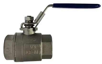 Crafted Midland Metal 949161 2-Piece Ball Valve, 1/4 in Nominal, FIP, 1000 psi WOG Pressure, -60 to 450 deg F