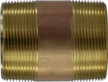 Midland Metal 40163 Seamless Pipe Nipple, 2 in MPT x 2 in MPT, 3-1/2 in, Brass Next Day Delivery
