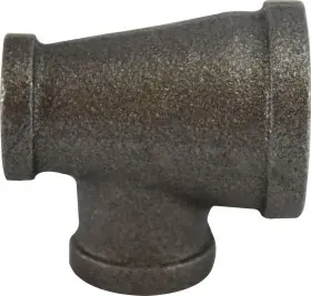 Midland Metal 65287 Reducing Tee, 3/4 in FPT x 1/2 in FPT x 1/2 in FPT, Iron, Black, 150 lb Same Day Shipping