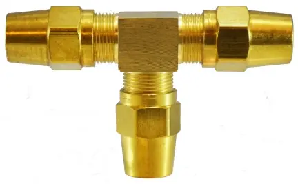 Midland Metal 38190 Tee, 1/2 in Tube OD x 1/2 in Tube OD x 1/2 in Tube OD, Brass Authentic