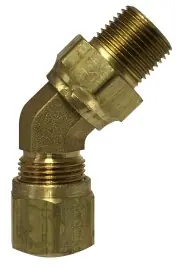 Limited Offer Midland Metal 38152S 45 deg Swivel Elbow, 3/8 in Tube OD x 3/8 in Male NPTF, Brass
